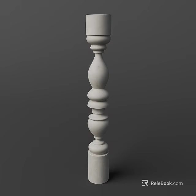 Classical Decorative Column With Ornamental Rounded Carvings And Architectural Design Details 3d model 