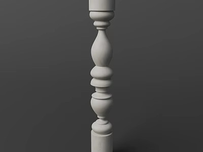 Classical Decorative Column With Ornamental Rounded Carvings And Architectural Design Details 3d model