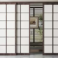 New Chinese-style sliding door 3d model