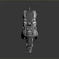 White Creature With Red Accents And Back Mechanical Gear For Character Companion