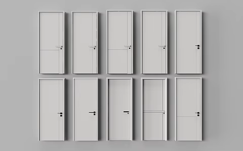 Modern door guest room door single door wooden door 3d model
