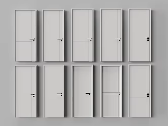 Modern door guest room door single door wooden door 3d model