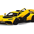 Yellow Mercedes High Performance Sports Car With Sleek Design And Large Rear Spoiler