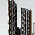 Modern Commercial Street With High Rise Buildings And Retail Shopping Spaces