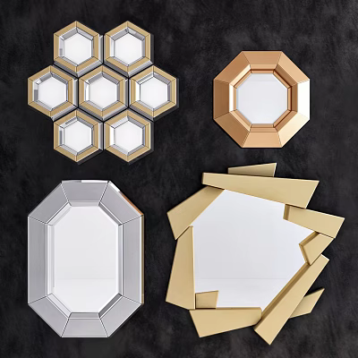 Modern Mirror Polygon Mirror Combination 3d model