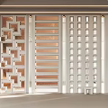 Modern Interior Partition Designs With Geometric Patterns And Glass Panels 3d model