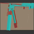 Vibrant 3D Stairs And Slide Structure With Blue Red Orange Metal Frames Design