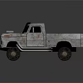 Vintage Rusty Pickup Truck With Single Cab Metallic Body And Old Classic Design