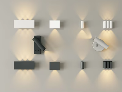 Modern Wall Lamps With Various Shapes And Lighting Effects For Home Interior 3d model