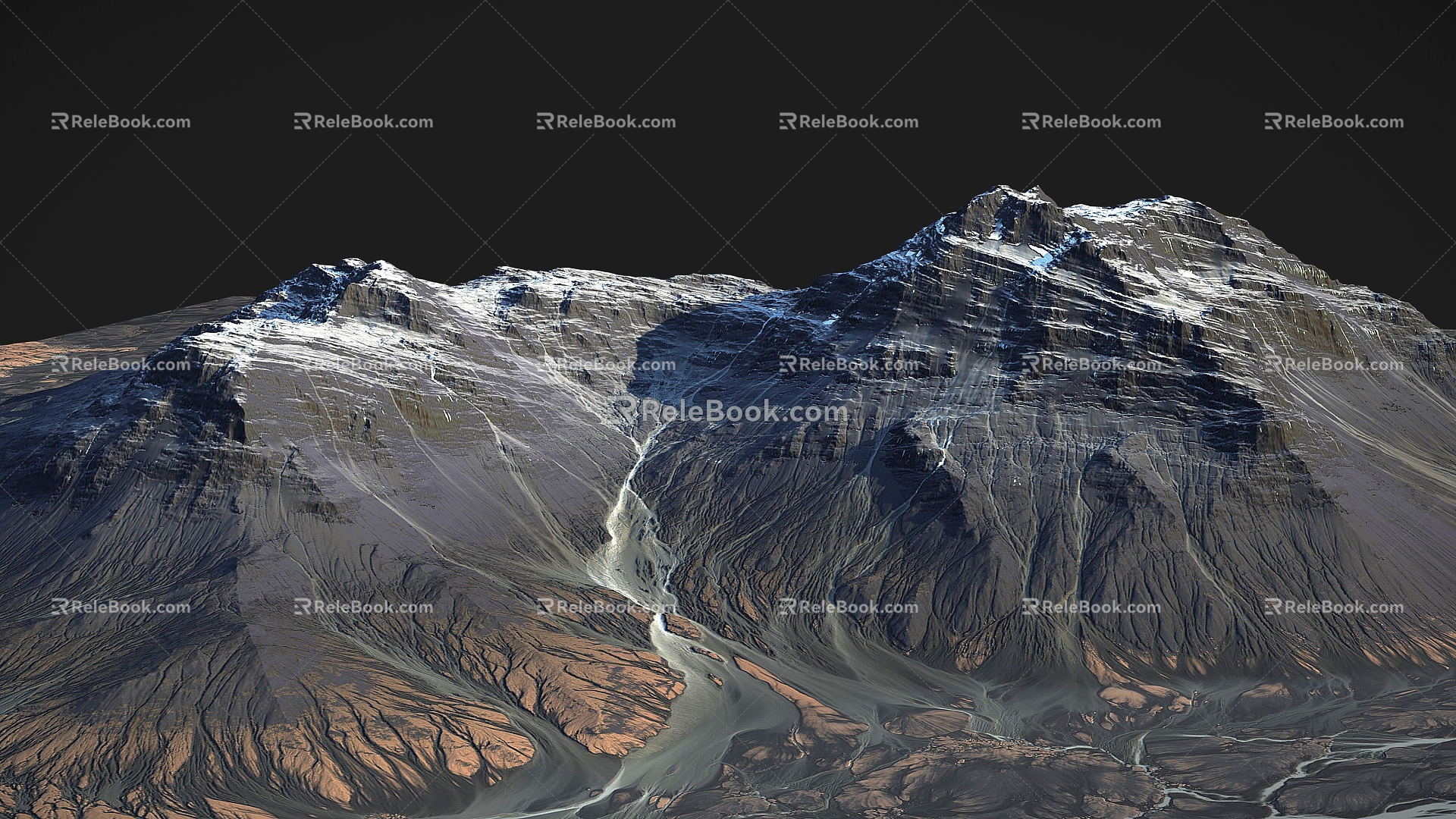 Volcano Iceland Montenegro extinct volcano glacial karst landform mountain mountain canyon plateau canyon 3d model