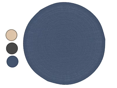 Blue Round Carpet with Beige Black and Navy Blue Color Options 3d model