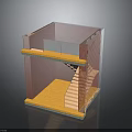 Two Story Architectural Model Featuring Transparent Casing Staircase And Floors