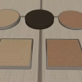 Household Coasters With Round Square Shapes Beige Gray Brown Woven Texture