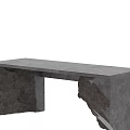 Modern Gray Dining Table Featuring Rock Texture Legs And Smooth Tabletop 3d model