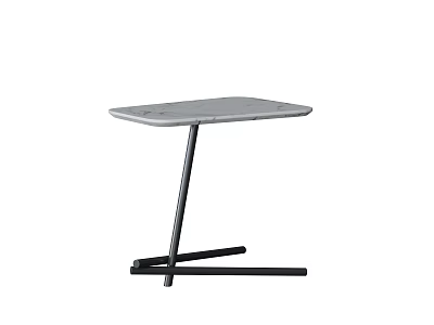 Modern Side Table With Light Gray Tabletop And Black Cross Legs 3d model