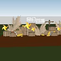 Commercial Equipment For Farm Harvest Display With Hay Bales Windmills Scarecrow And Corn
