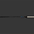 Traditional Samurai Sword With Silver Blade Engraved Characters Black Handle And Scabbard