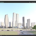 Modern High Rise Office Building Complex With Glass Facade And Urban Architectural Design