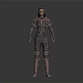 3D Fantasy Female Warrior Character in Intricate Armor with Ornate Patterns as Mythical Creature