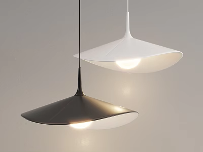 Modern Minimalist Pendant Lights With Sleek Black And White Shades 3d model