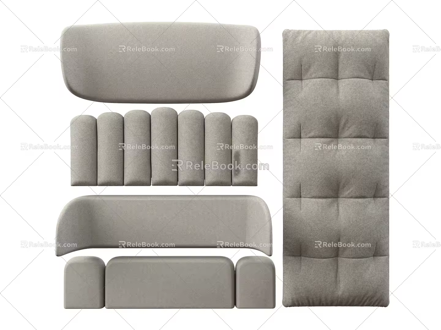 Soft bed backrest 3d model