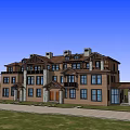 Semi Detached Villa Exterior Design With Landscaped Garden And Architectural Features