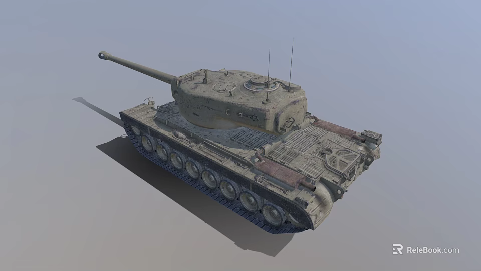 Military Vehicle With Large Cannon Turret Heavy Duty Tracks And Armored Structure 3d model 