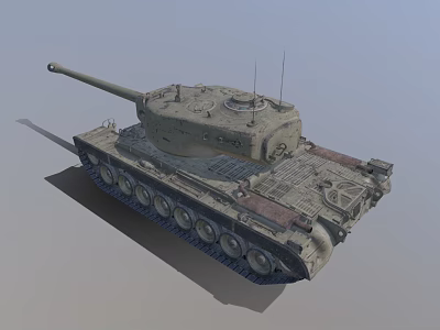 Military Vehicle With Large Cannon Turret Heavy Duty Tracks And Armored Structure 3d model