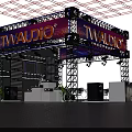 TWAUDIO Stage Setup With Professional Lighting Sound Equipment And Display Area
