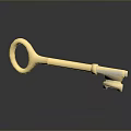 Shiny Metallic Golden Key Isolated on Smooth Black Surface With Reflection