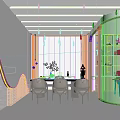 Reception Desk Reception Negotiation Rest Area DuPont Paper Ice Crack Board Light Box 3d model