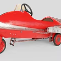 Vintage Red Toy Car With Retro Aesthetic And Unique Design