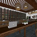 Traditional Teahouse Interior Design With Wooden Furniture Hanging Lanterns And Tea Tables