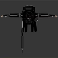 Game Movie Character in Black Tactical Gear With Helmet Rifle And Flippers