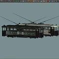 Classic Marseille Tram Bus With Trolley Poles And Black White Exterior