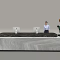 Modern Company Reception Area Bar Reception Desk 3d model