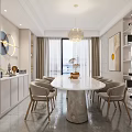 Modern Cream Tone Living And Dining Room Design With Cozy Sectional Sofa And Large Window
