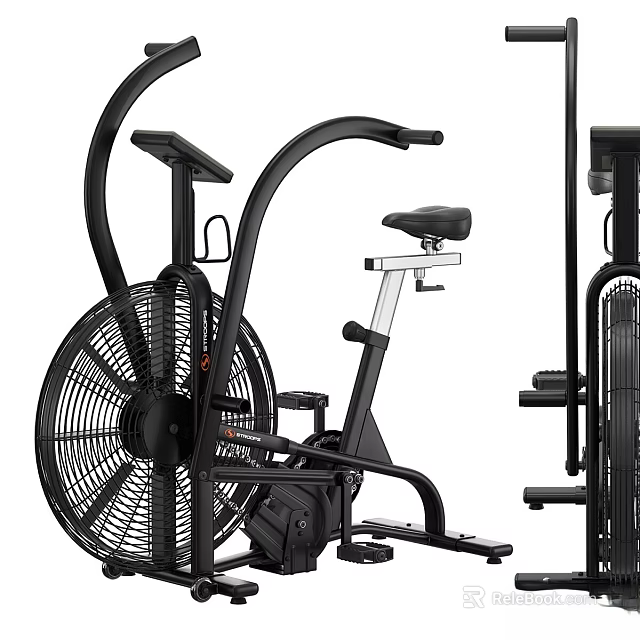 Durable Air Resistance Exercise Bike And Fitness Equipment With Fan Structure And Adjustable Seat 3d model 