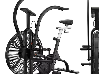 Durable Air Resistance Exercise Bike And Fitness Equipment With Fan Structure And Adjustable Seat 3d model