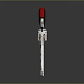 Silver Metal Revolver With Black Grip And Detailed Firearm Design Features
