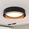 Modern Round Ceiling Light With Black Frame And White Illuminated Center 3d model