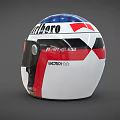 Racing Helmet as Sports Equipment Featuring Marlboro and Ferrari Logos