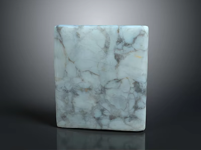 Natural White Marble Block with Gray Veins for Home Decoration 3d model