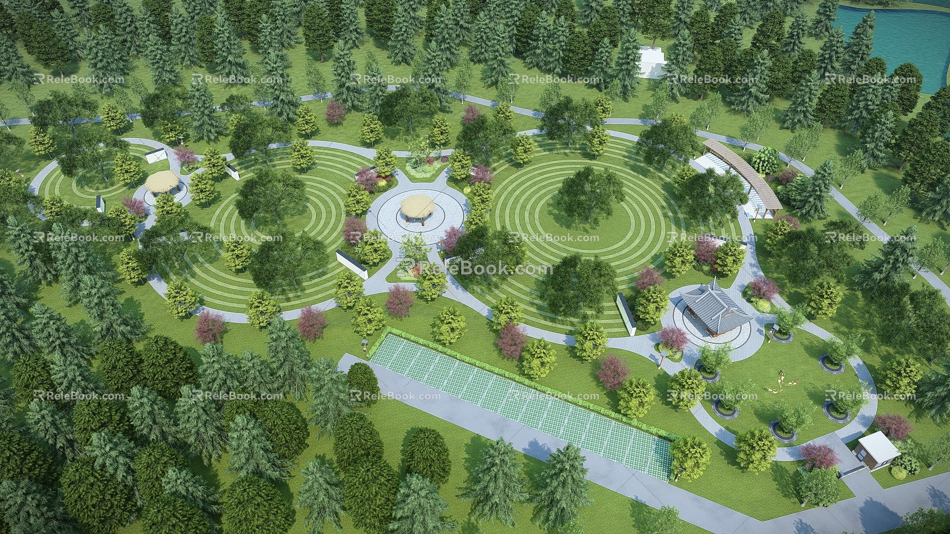 Modern Park Park Landscape model