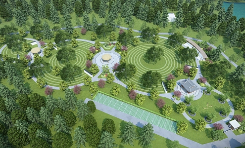 Modern Park Landscape 3d model