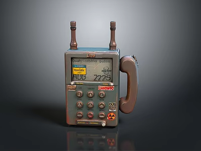 Vintage Uniden Electronic Device with Two Antennas Handset Display and Keypad 3d model