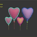 Metallic Heart Shaped Balloons Decoration Equipment With Red Pink Yellow Colors And Reflections