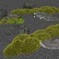 Courtyard landscape stone moss micro-terrain courtyard sketch landscape landscaping 3d model