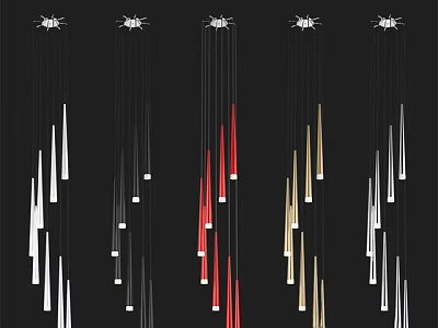 Modern Hanging Chandeliers With Sleek Colorful Pendant Designs For Interior Decor 3d model