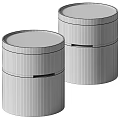Elegant Modern Bedside Tables With White And Black Cylindrical Design Marble Top And Storage Drawer